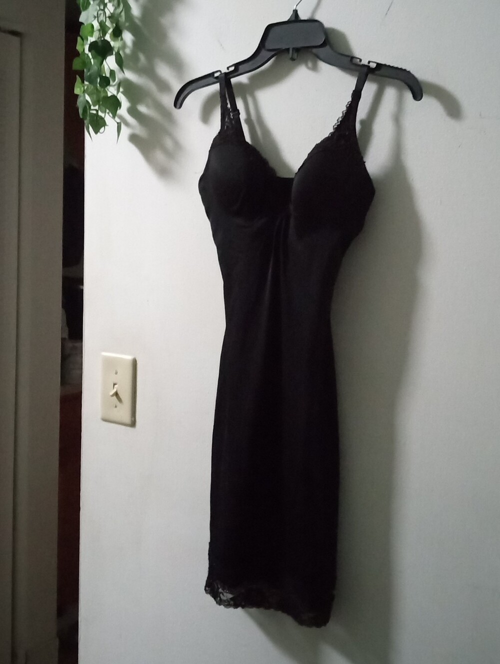 Black Lace-Trim Slip Spanx Size Large